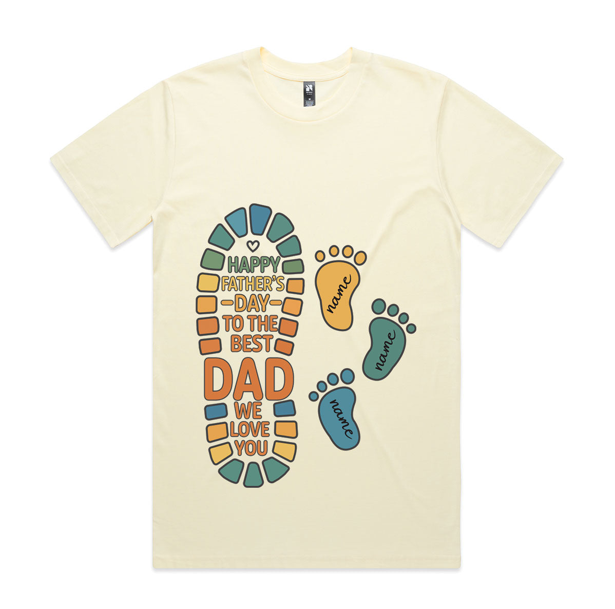 Happy Father’s Day to the Best Dad – Custom Footprints T-Shirt (M–5XL)