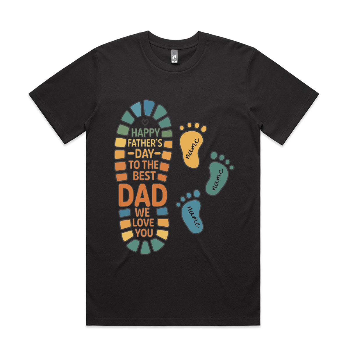 Happy Father’s Day to the Best Dad – Custom Footprints T-Shirt (M–5XL)