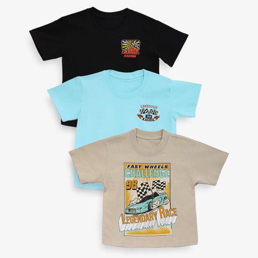 Snuggle Duds Boys' Racing over sized T-Shirt Pack