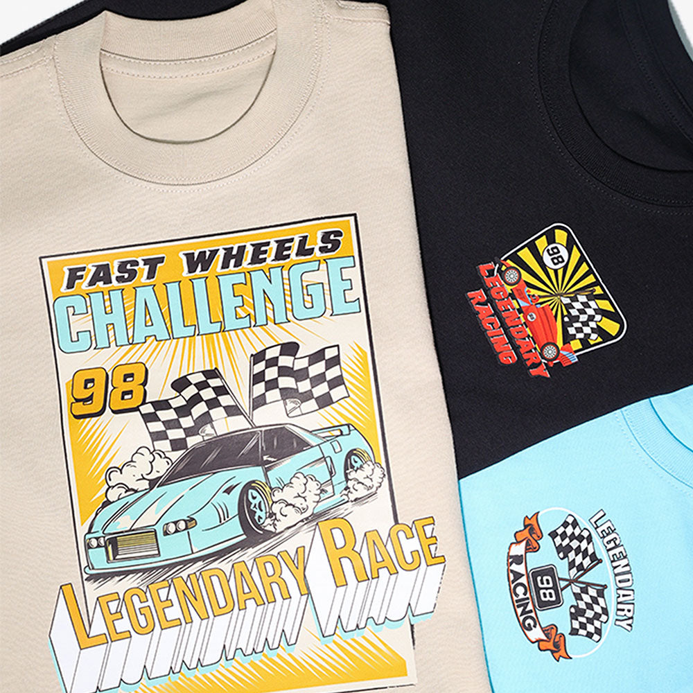 Snuggle Duds Boys' Racing over sized T-Shirt Pack