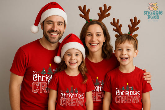 Christmas Crew Matching Family T-Shirts – Festive Red