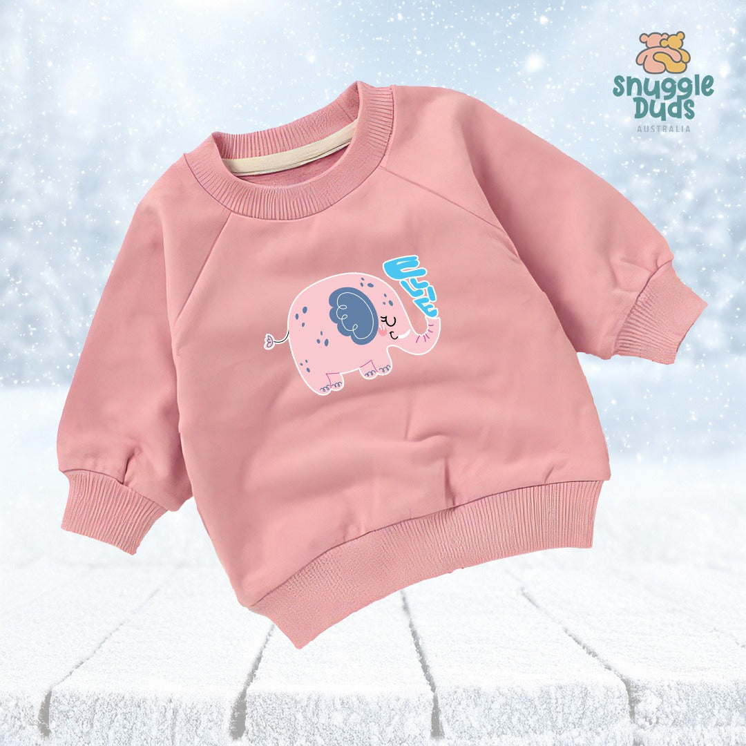 Ellie the Elephant – Organic Crew Sweatshirt (6mths–4yrs)