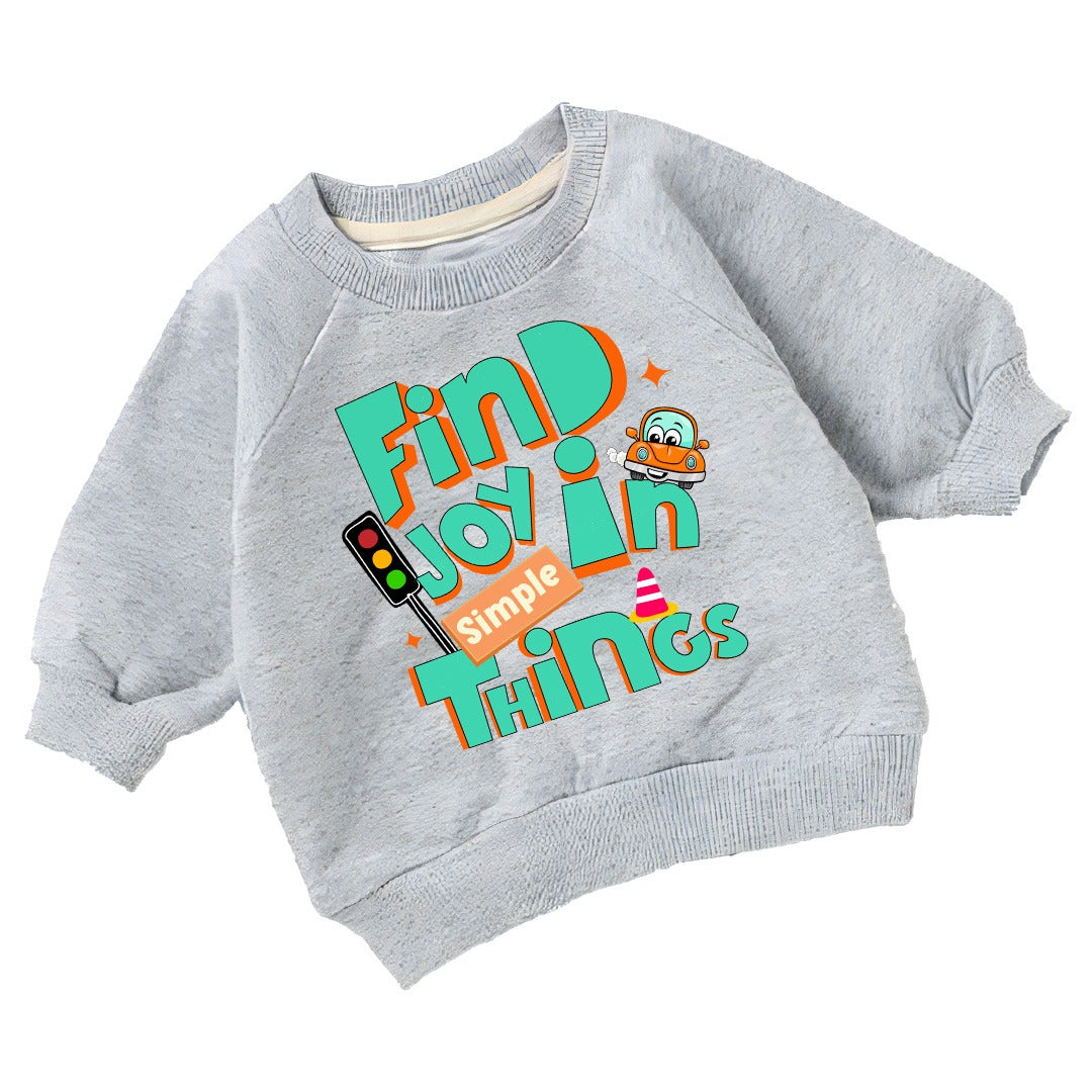 Find Joy in Simple Things Organic Crew Neck Sweatshirt (6mths-4yrs)