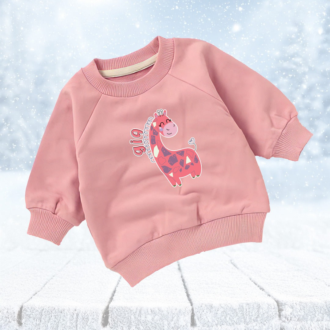 Giraffe the Giggles" Organic Crew Sweatshirt (6mths- 4yrs)