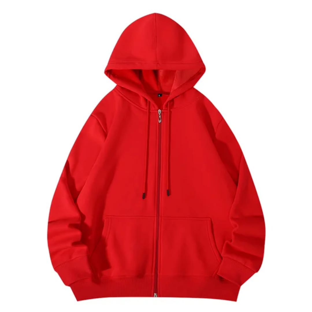 Premium Quality Hoodie RED 500 GSM Zip Up