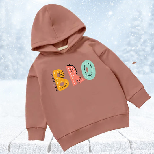 Brown Bro Printed Organic Hoodie (6mths - 4yrs)