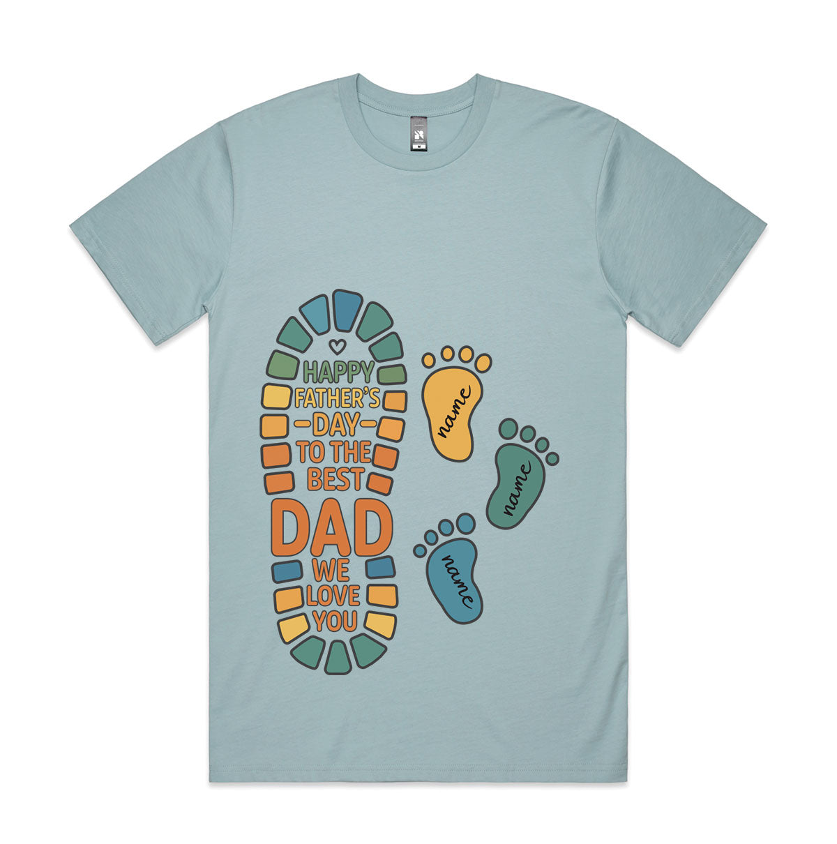 Happy Father’s Day to the Best Dad – Custom Footprints T-Shirt (M–5XL)