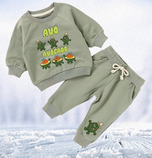 🥑 Avo Avocado Organic Sweatshirt and Track Pant Set (6 Months – 4 Years)