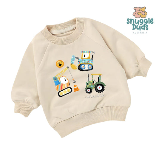 Construction Team Organic Crew Neck Sweatshirt (6mths-4yrs)