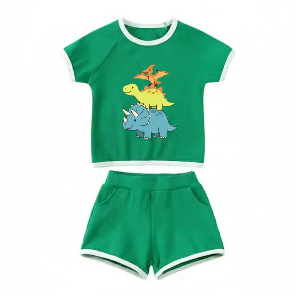 Kids Dinosaur Stack Summer Cotton Set