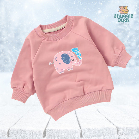Ellie the Elephant – Organic Crew Sweatshirt (6mths–4yrs)