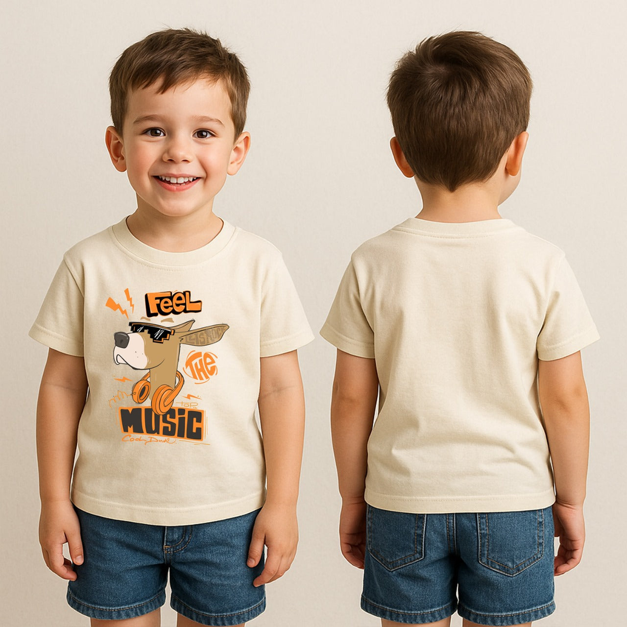 🎧 Feel the Music – Kids T-Shirt (100% Cotton)