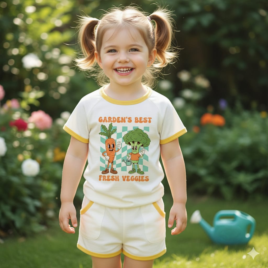 Garden’s Best Fresh Veggies Kids Cotton Summer Set