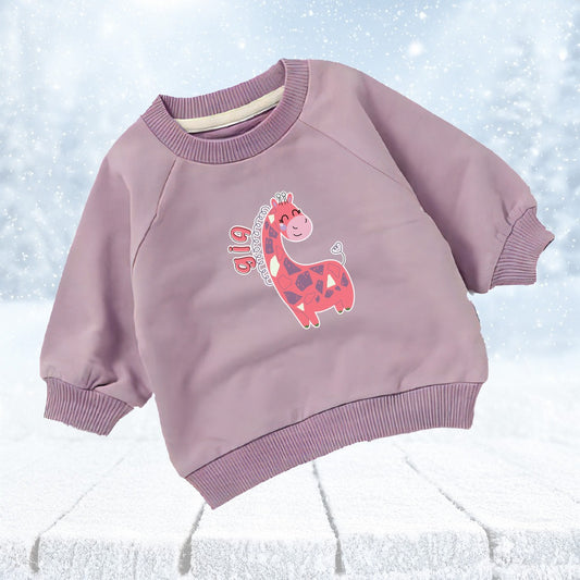 Giraffe the Giggles" Organic Crew Sweatshirt (6mths- 4yrs)