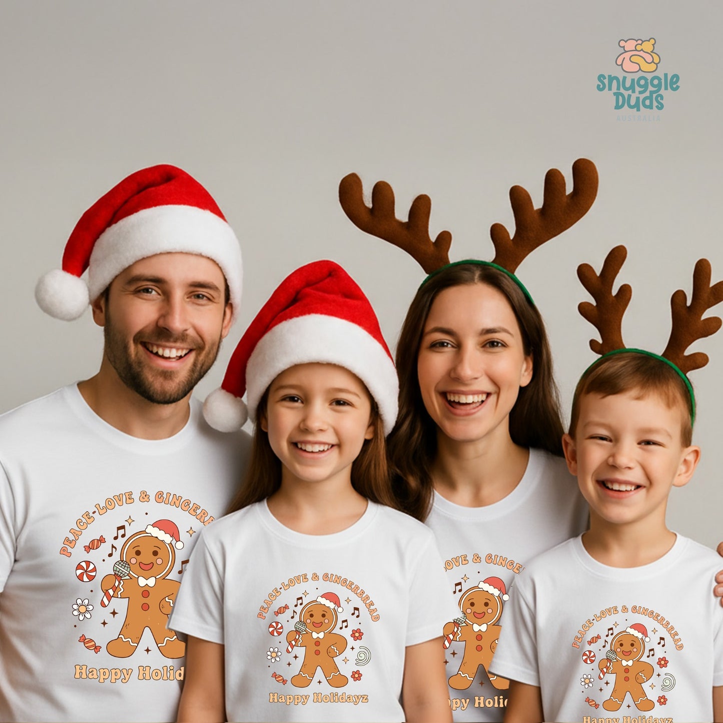 Peace, Love & Gingerbread Happy Holidayz Matching Family T-Shirts