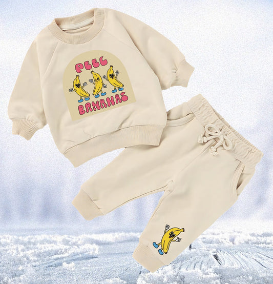 🍌 Peel Bananas Sweatshirt and Track Pant Set (6 Months – 4 Years)
