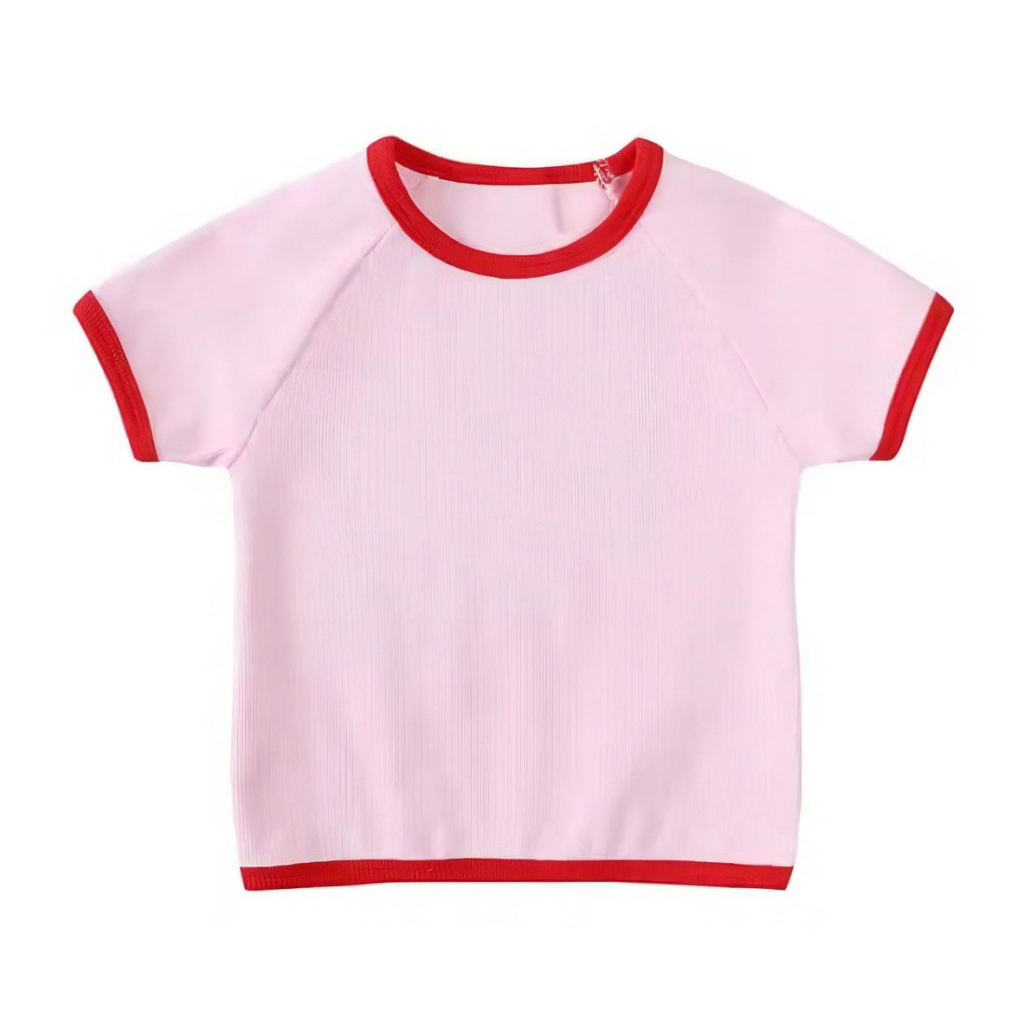 Kids Pink & Red Trim Cotton Summer Set