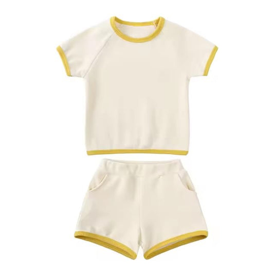 Kids Yellow Trim Cotton Set