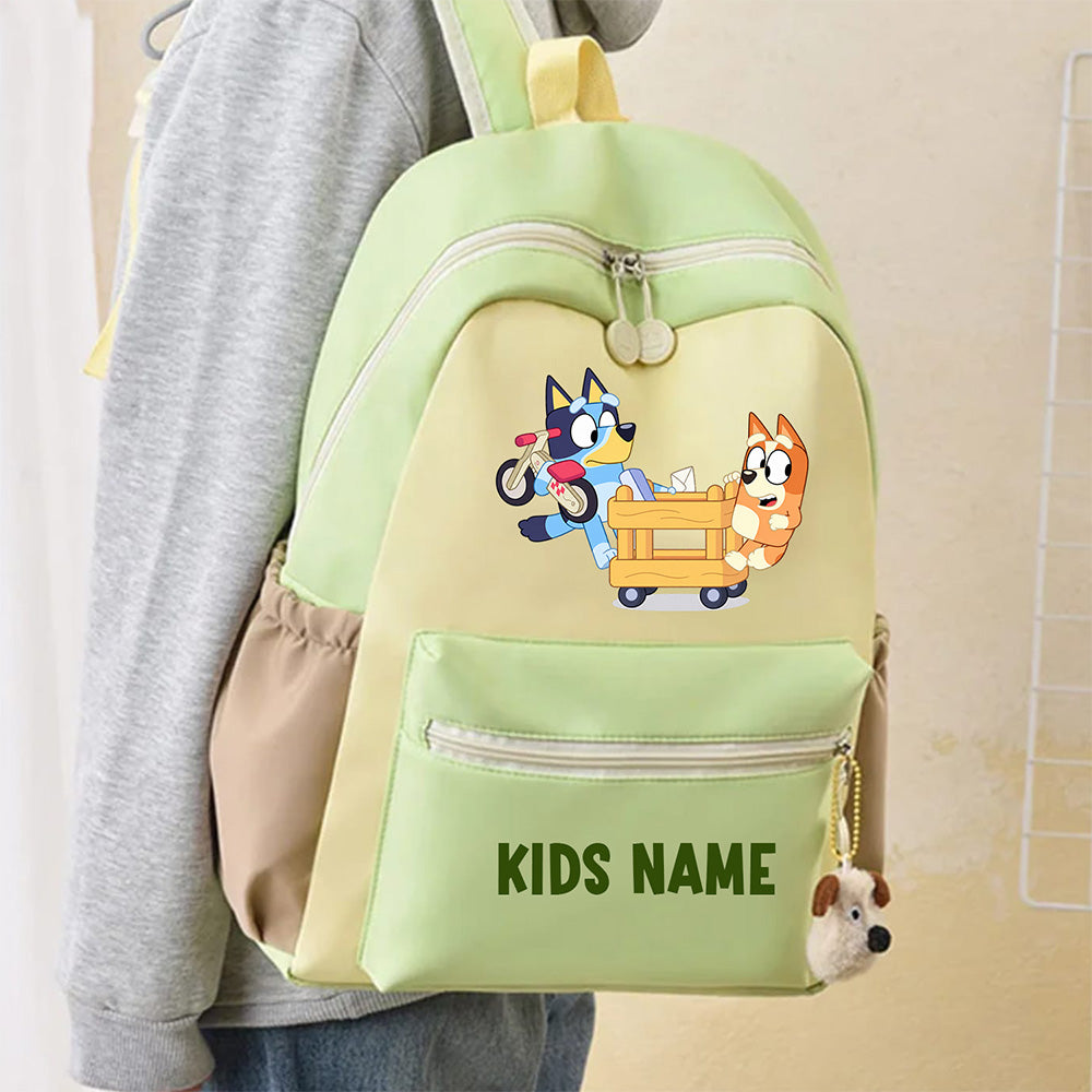 Kids Colour-Block Backpack with Star Charm | Personalised