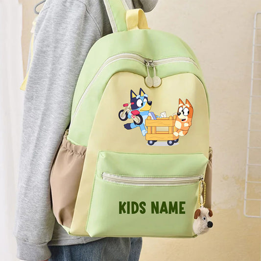 Kids Colour-Block Backpack with Star Charm | Personalised
