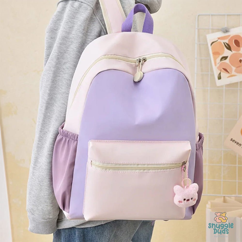 Kids Colour-Block Backpack with Star Charm | Personalised