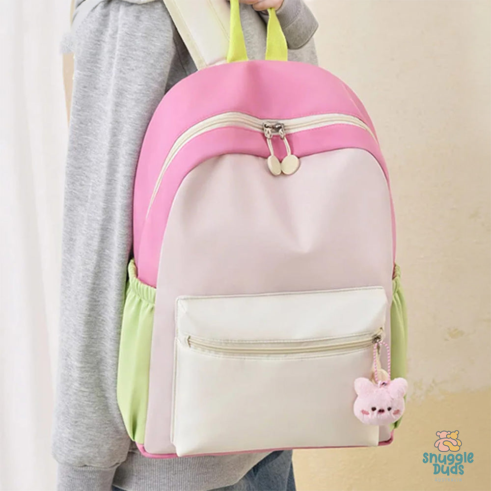Kids Colour-Block Backpack with Star Charm | Personalised