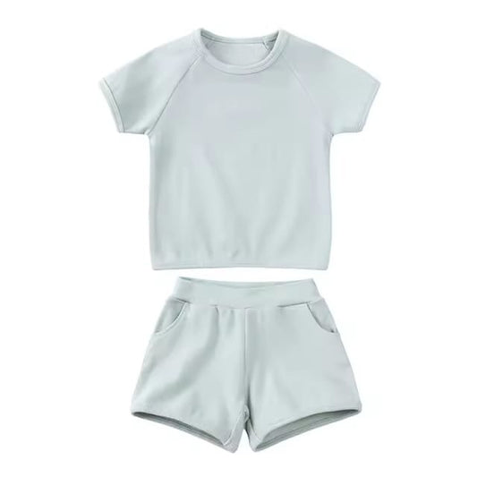 Kids Soft Blue Cotton Summer Set