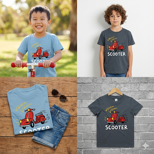 Vroom Vroom Scooter Kids T-Shirt